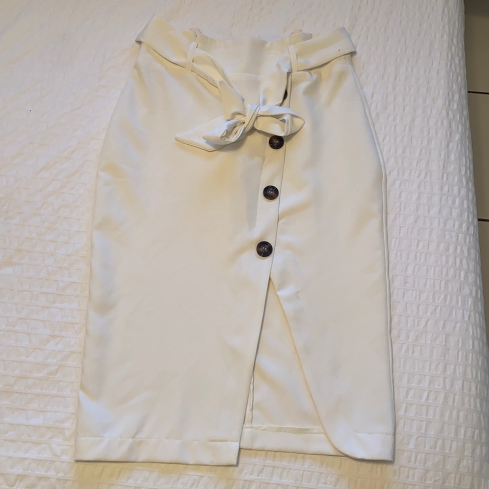 White long dress skirt. Formal.